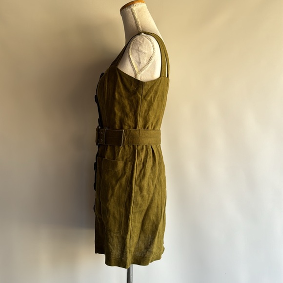 Nicholas Button Front Belted Linen Mini Dress - sz 4 US - Picture 5 of 8